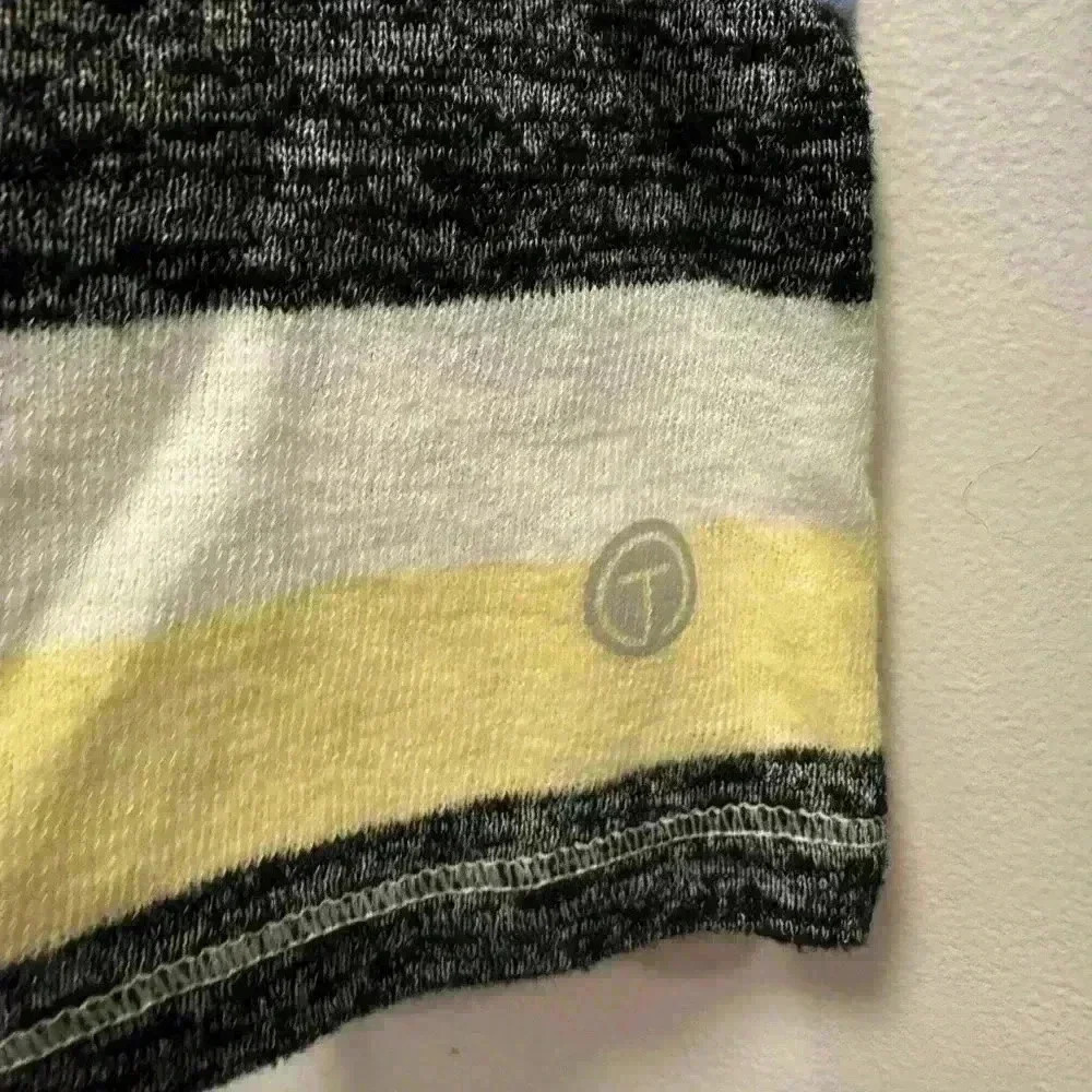 T by Talbots women’s small striped long sleeve shirt yellow white blue black - Picture 2 of 11